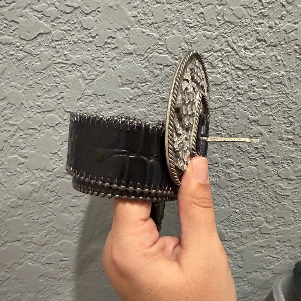LEATHERROCK Western Leather Black Belt